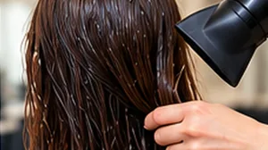 Drying the hair to about 70 percent