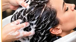 Washing the hair with Gold HairPlex Gh1